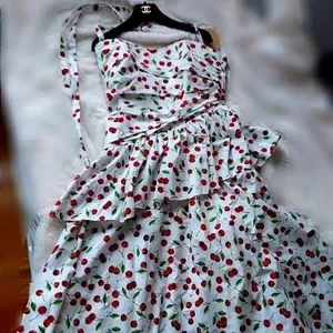 【MICHAEL KORS】rose print ruffle dress Michael Kors | Dresses | Nwt 0 Cotton Ruffled Cherry Print